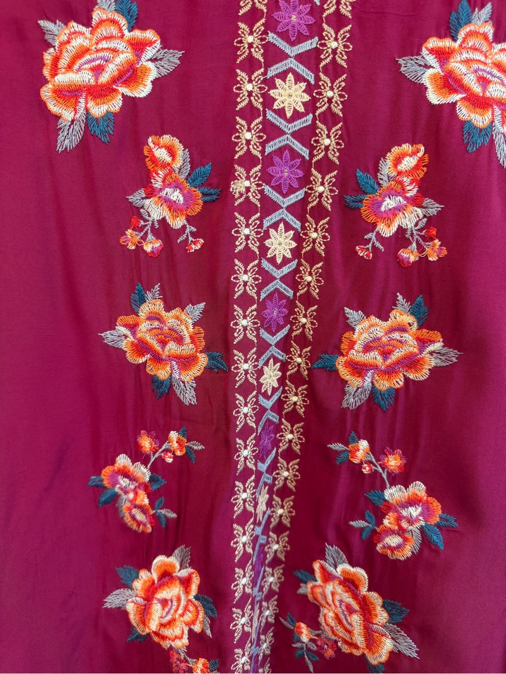 Umgee Embroidered Floral Boho Long Sleeve Dress NEW size Medium - Picture 3 of 10